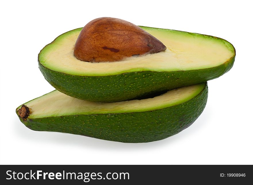 Avocados isolated on a white background. Studio shoot