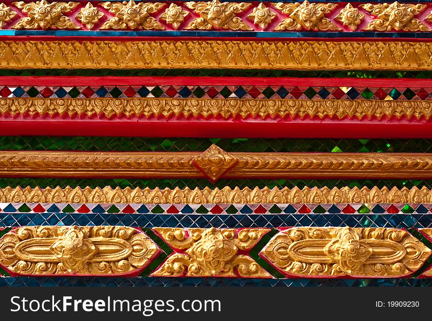 Thai Sculpture Handcraft Of Temple Wall