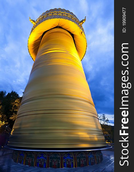 The biggest tibetan prayer wheel in the world