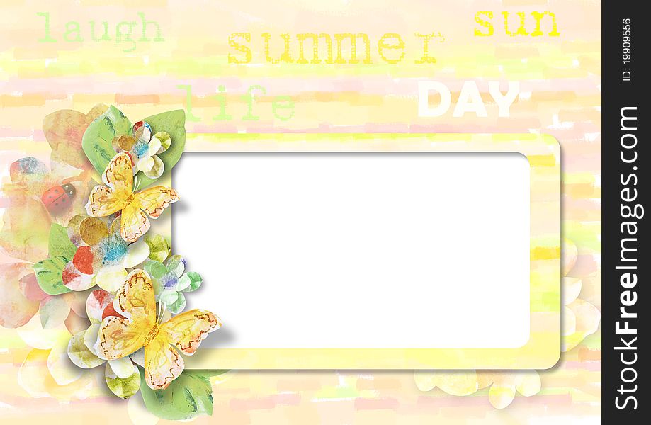 Summer Card With Butterflies