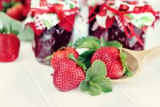 Strawberries And Preserves Royalty Free Stock Image