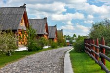 Traditional Russian Wooden Houses In Spring. Royalty Free Stock Photography Traditional Russian Wooden Houses In Spring. Royalty Free Stock Photography