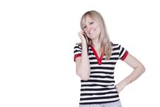 Girl Talking On The Phone Stock Photo