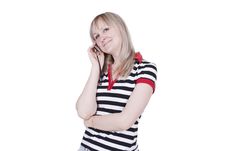 Girl Talking On The Phone Royalty Free Stock Photo