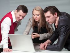 Two Men And Woman Working Royalty Free Stock Image Two Men And Woman Working Royalty Free Stock Image