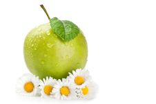 Fresh Apple And Flowers Stock Images