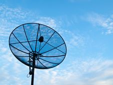 Satellite Dish On A Blue Sky And Cloud Background Royalty Free Stock Photos Satellite Dish On A Blue Sky And Cloud Background Royalty Free Stock Photos