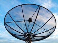 Satellite Dish Antennas Under Blue Sky Stock Image