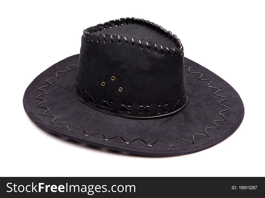 Black Leather Hat Isolated