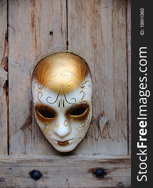 White mask from Carnival of Venice. White mask from Carnival of Venice