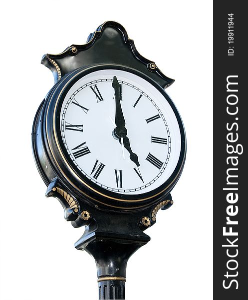 Outdoor clock, isolated