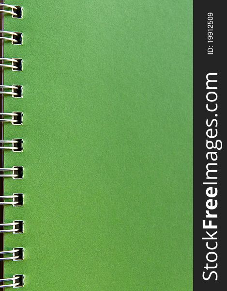 Green page of a recycle notebook.