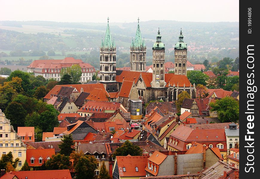 Birds eye view of Naumburg , Germany. Birds eye view of Naumburg , Germany