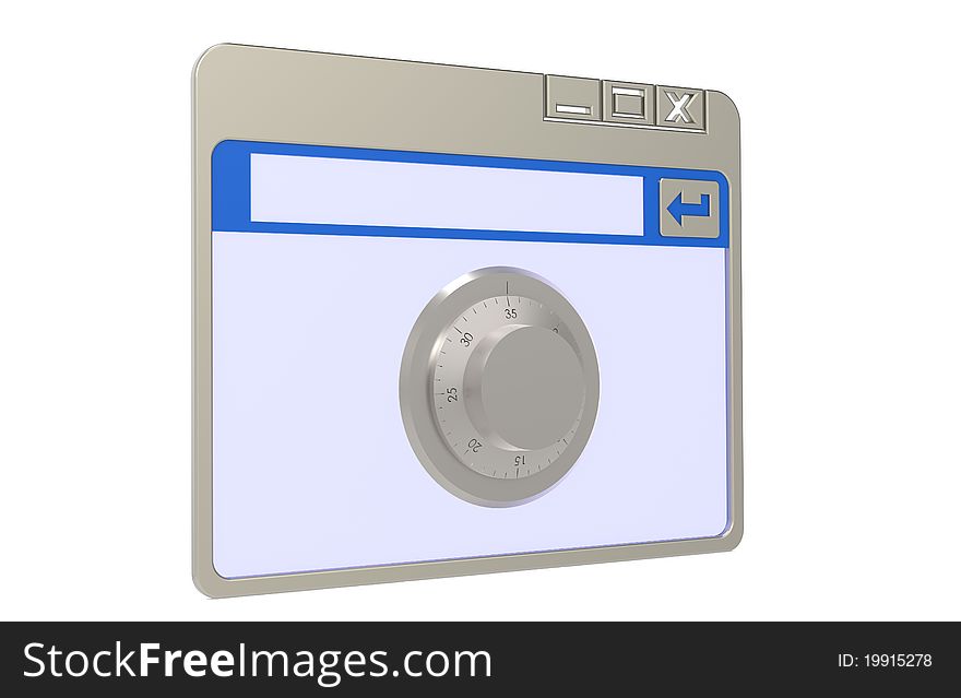 Browser window with combination lock. Browser window with combination lock.
