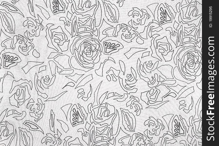 Floral Pattern. Black On White.