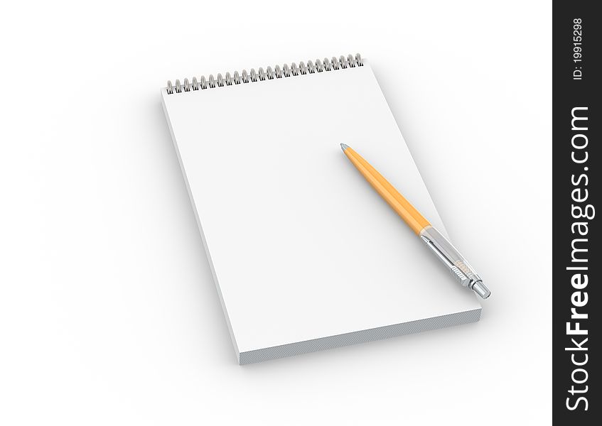 Notepad with an oranage Pen. Notepad with an oranage Pen