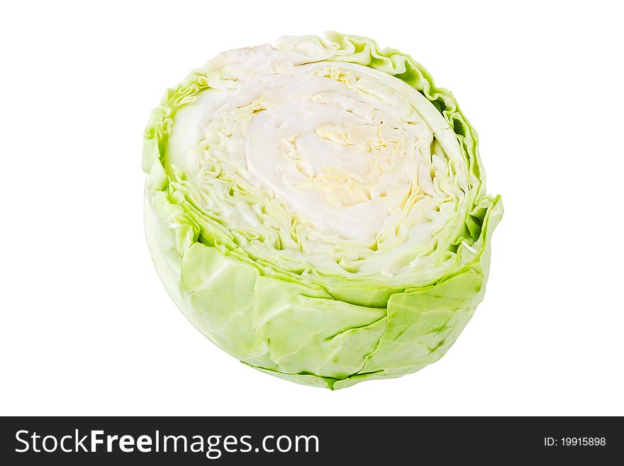 Cut cabbage isolated on white