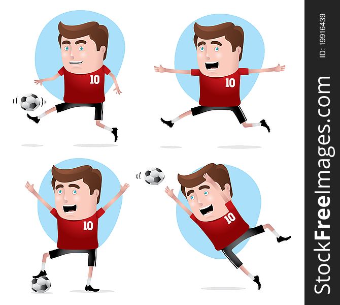 A professional soccer player exercising. Fully editable eps file format. A professional soccer player exercising. Fully editable eps file format.
