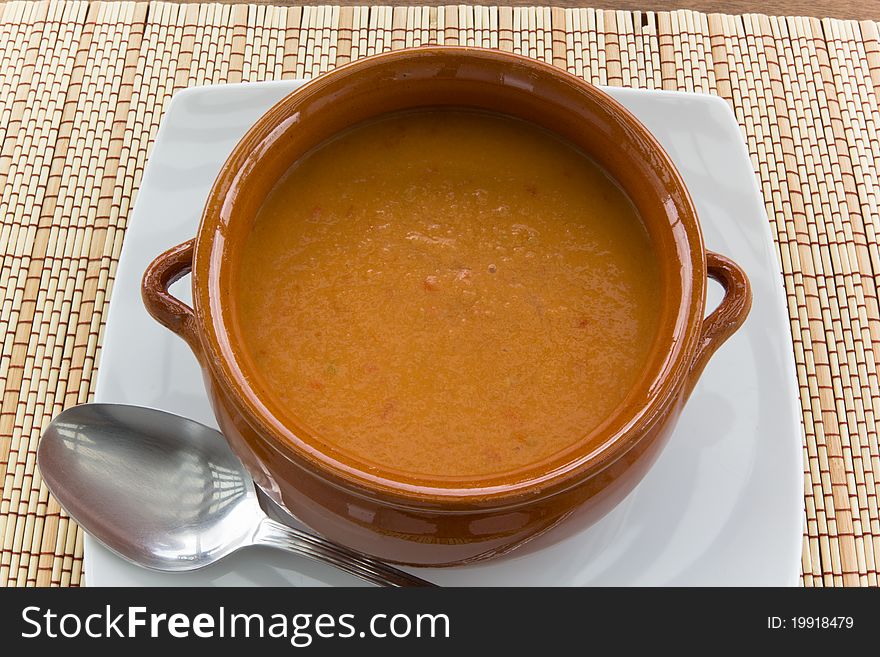 Andalusian gazpacho made ​​with fresh vegetables