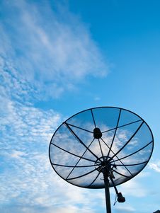 Satellite Dish With Blue Sky On The Background Stock Photo Satellite Dish With Blue Sky On The Background Stock Photo