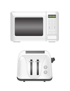 Microwave And Toaster Royalty Free Stock Photo Microwave And Toaster Royalty Free Stock Photo