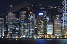 The Prosperous Victoria Habor At Night Stock Image