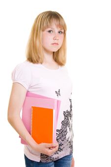 Teenager With Books Royalty Free Stock Photo