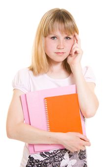 Teenager With Books Stock Images
