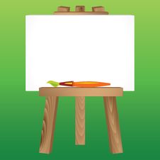Wooden Easel, Canvas And Paintbrush Royalty Free Stock Images Wooden Easel, Canvas And Paintbrush Royalty Free Stock Images