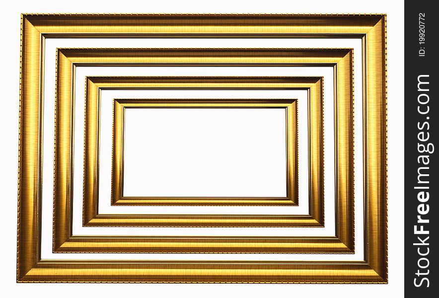 Picture frame, wood plated, white background