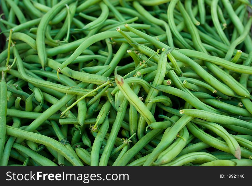 Organic Green Beans at a Market