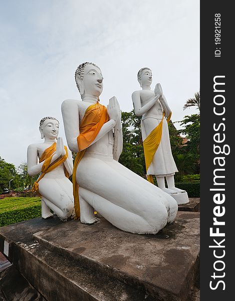 Buddha Images In Ayuthaya Thailand