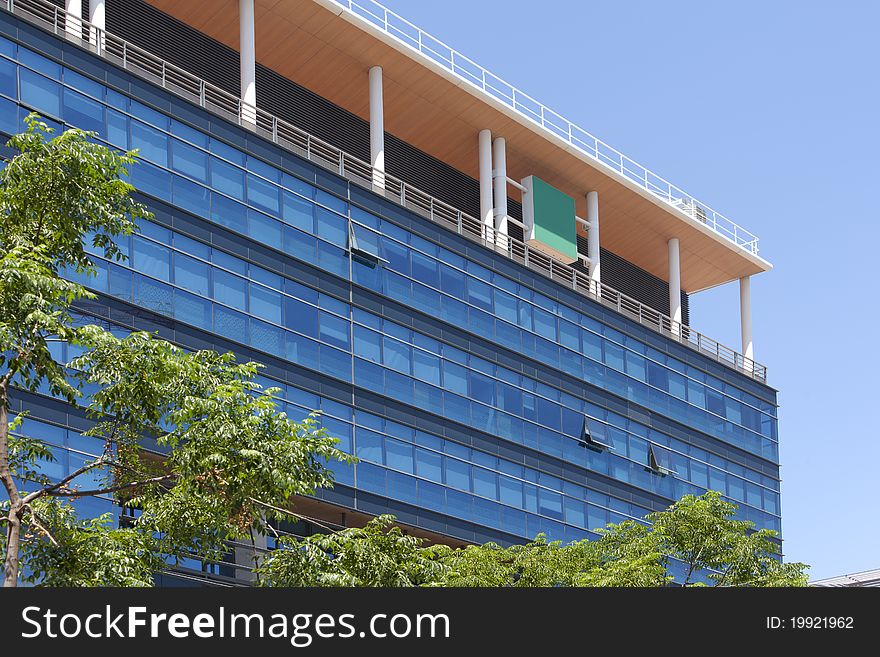 Facade of a modern building in Marseille La Joliette