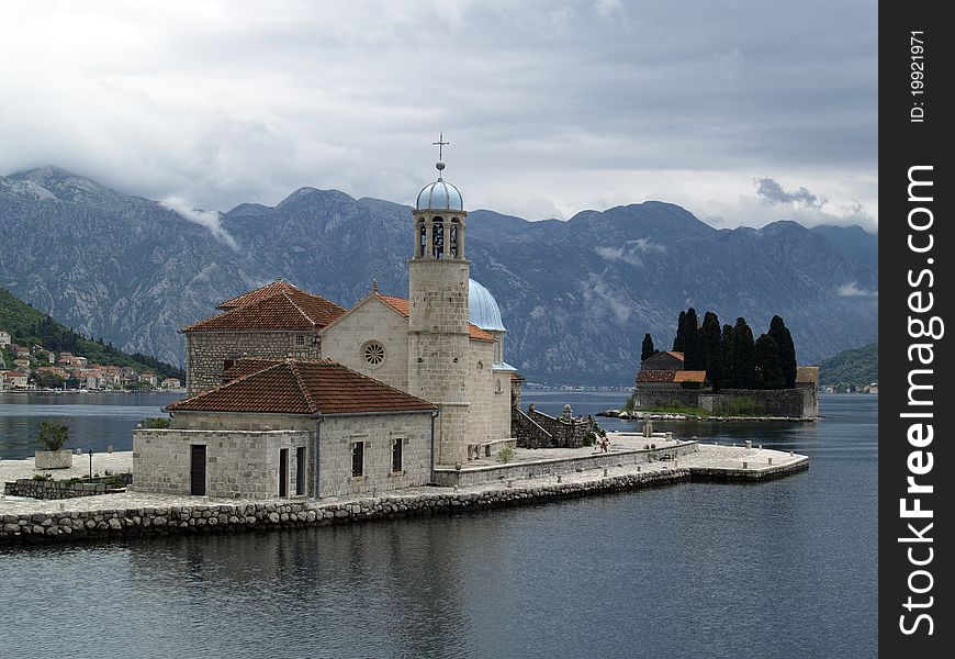 Gospa Od Skprjela and Sveti Djordje islands. Kotor bay, Montenegro. Gospa Od Skprjela and Sveti Djordje islands. Kotor bay, Montenegro