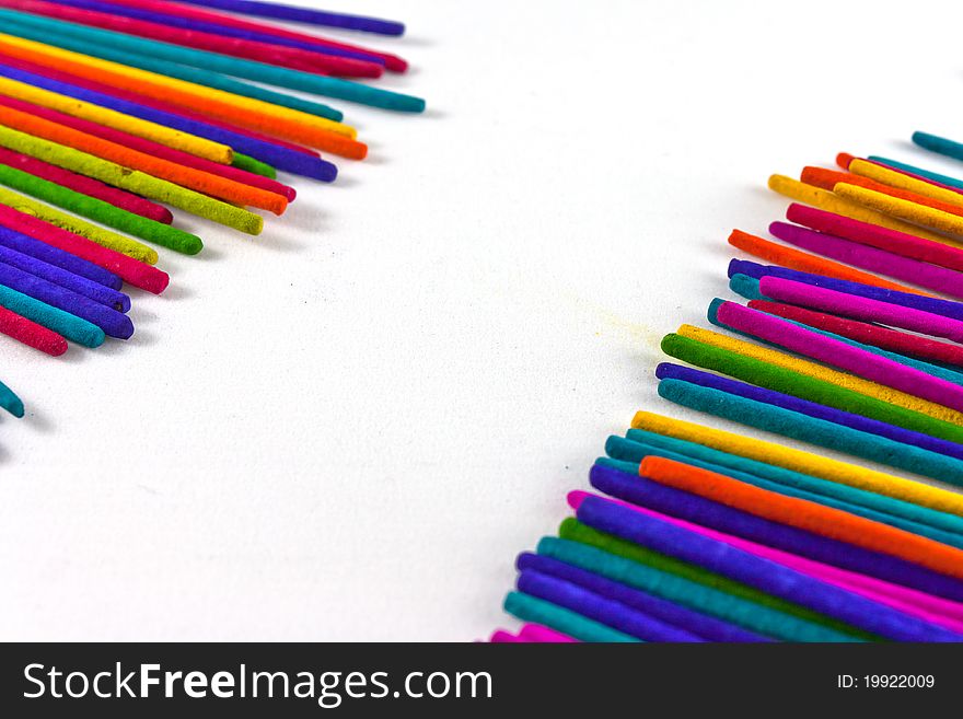 Incense Multicolored On the background