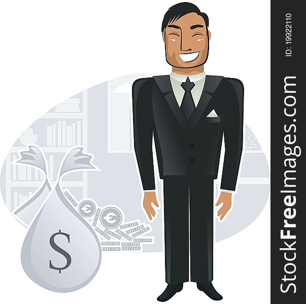Rich Worker In The Office (vector)