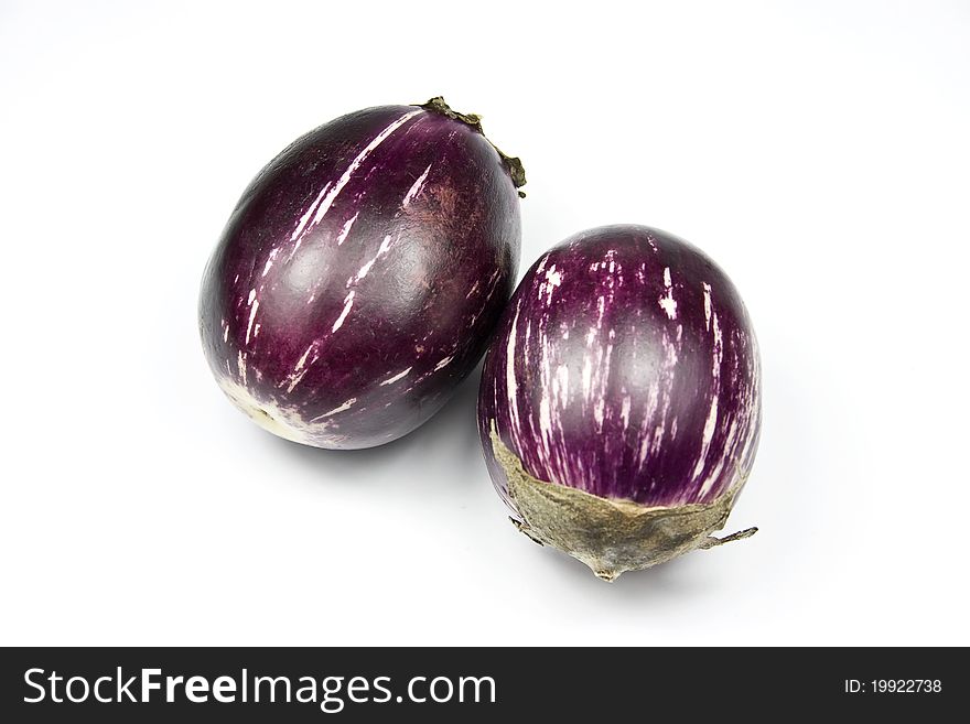 Variety of eggplant grown in India and in South East Asia, known as melongene or brinjal. Variety of eggplant grown in India and in South East Asia, known as melongene or brinjal