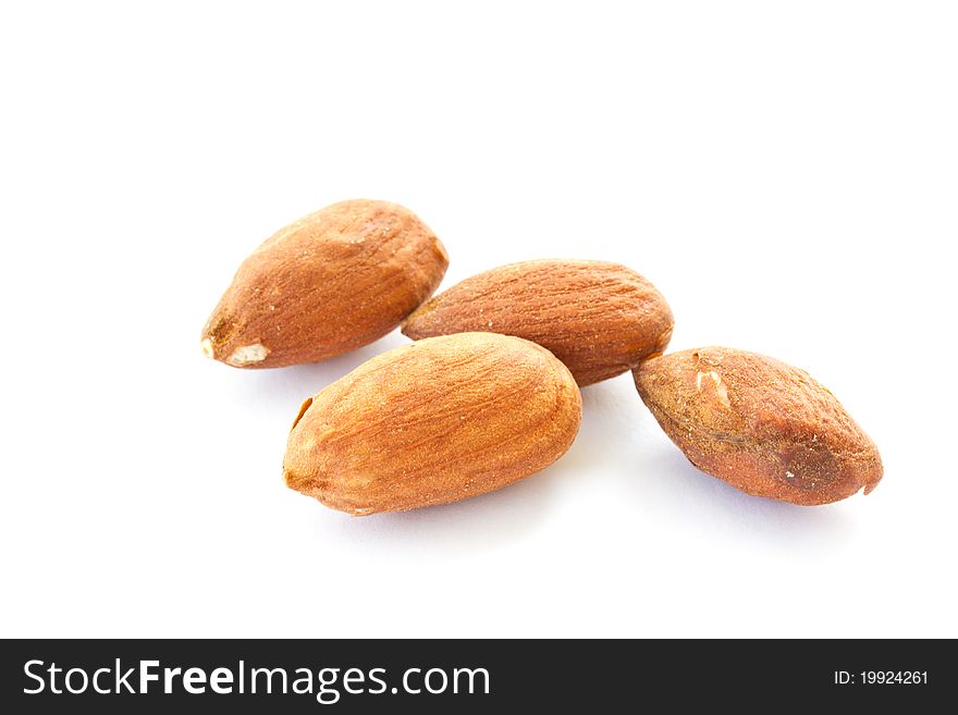 Almonds isolated on a white background