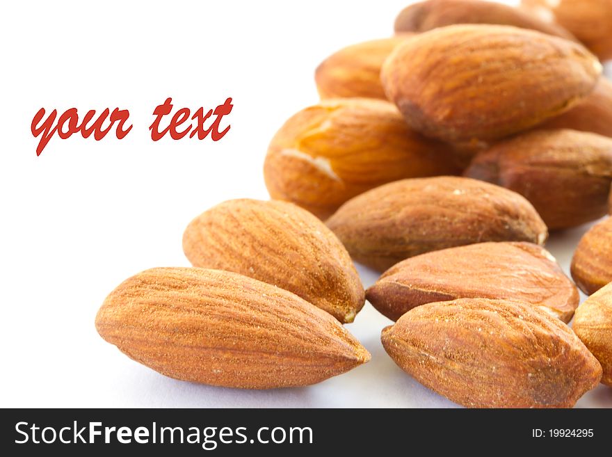 Almonds isolated on a white background