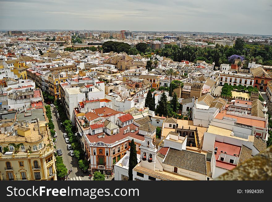 Panorama of Seville in Southern Spain. Panorama of Seville in Southern Spain