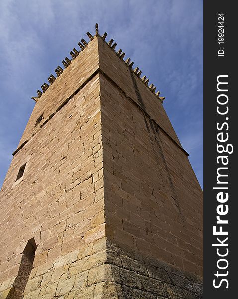 Image of a spanish castle tower located in Teruel Spain