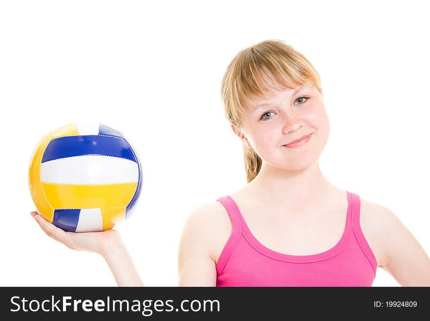 Volleyball girl with the ball.