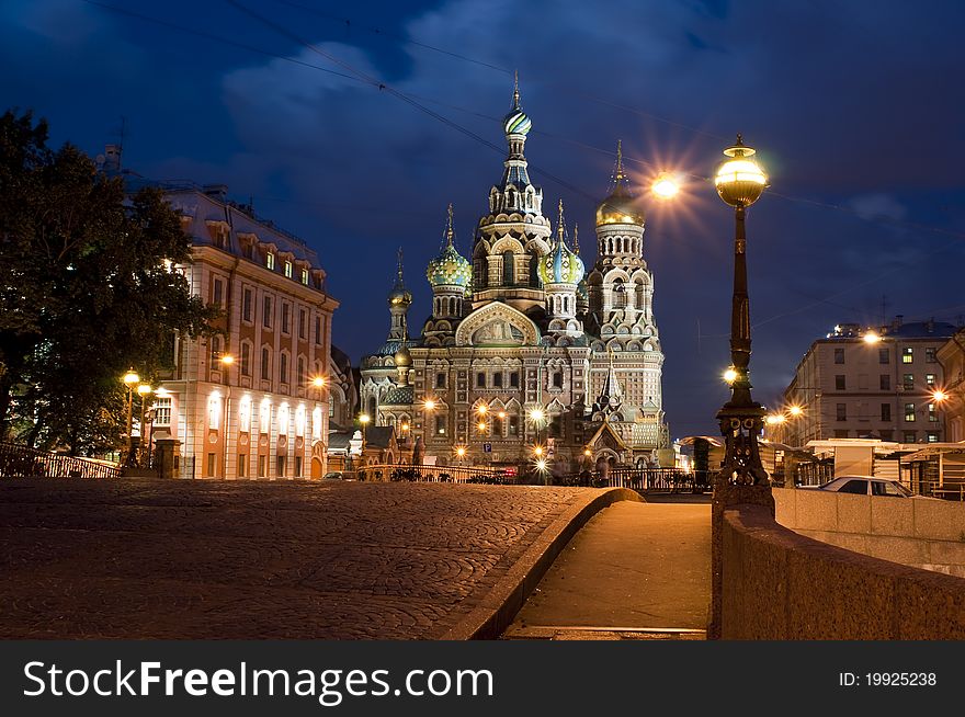 Night kind on a cathedral of Spasa On Blood in the city of St.-Petersburg