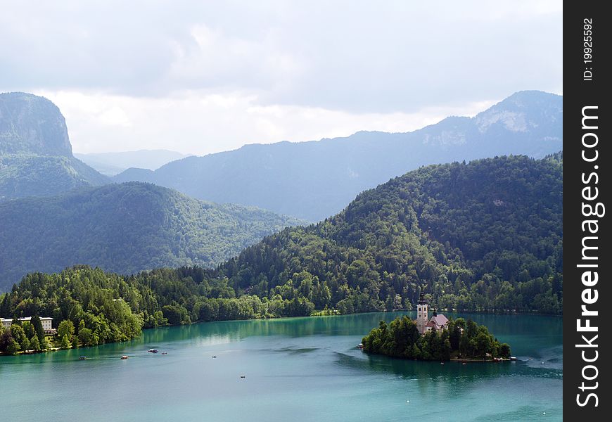 Church of Bled on an island. Church of Bled on an island