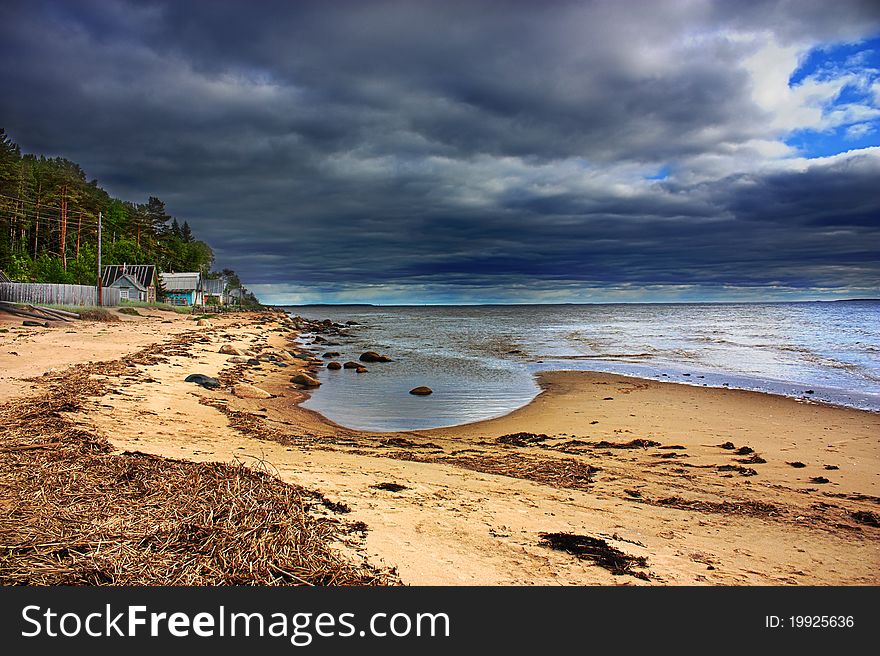 Small houses on the beach.