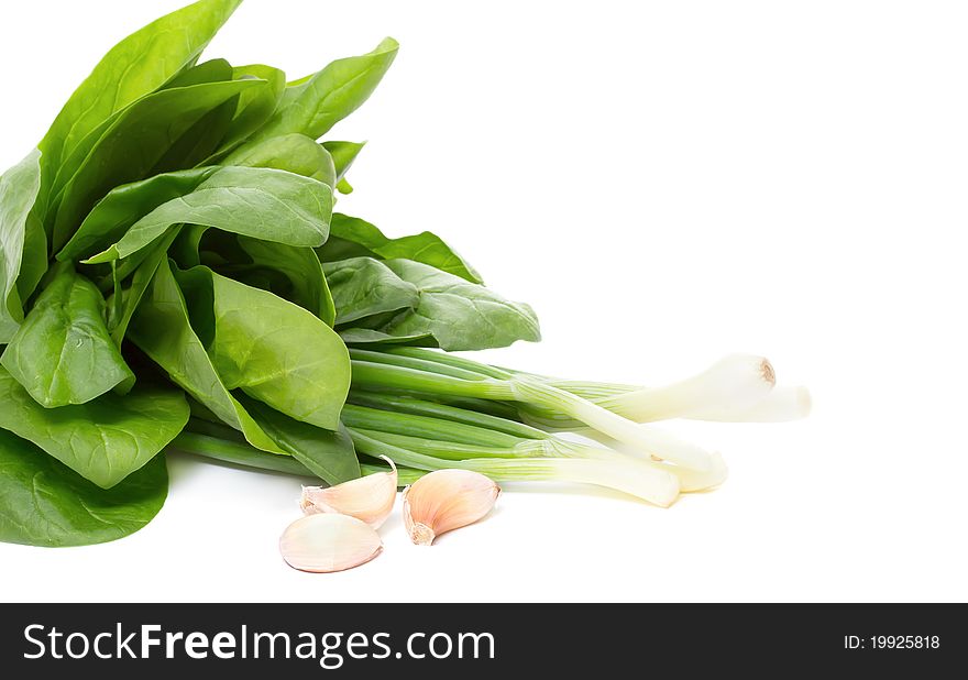 Spinach, onion and garlic