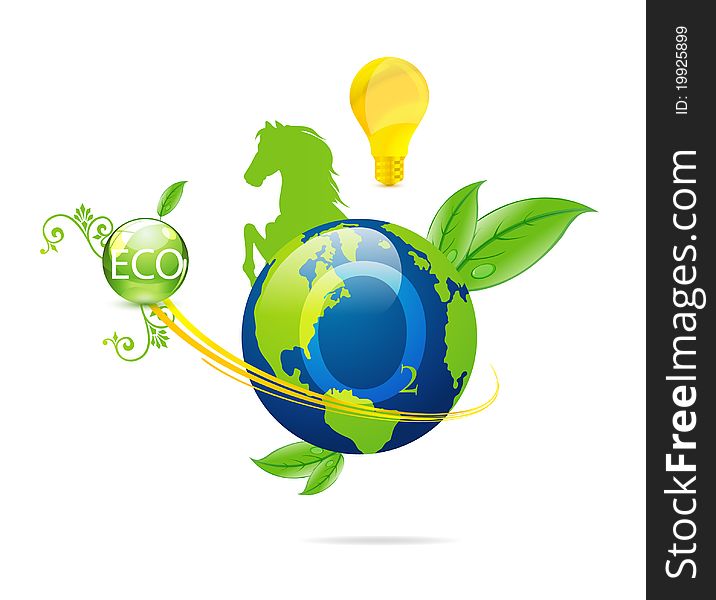 Cretive nature green eco earth symbol isolated