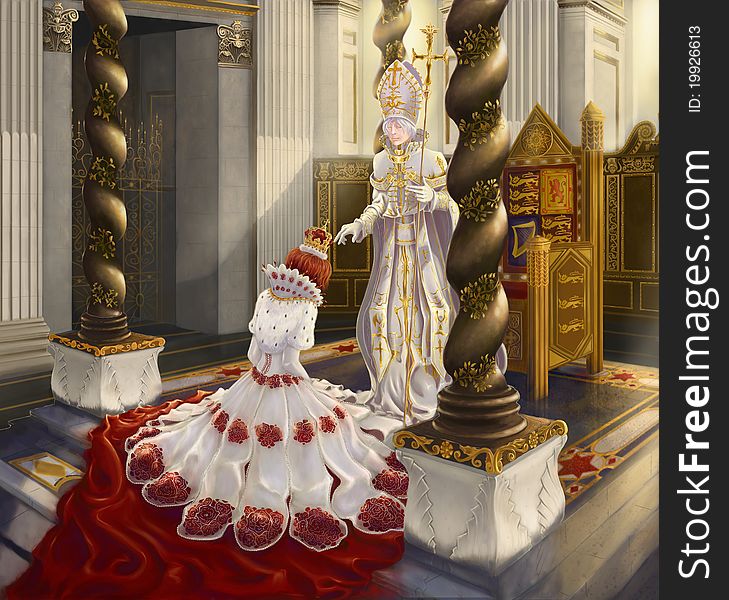 The coronation of princess by the pope