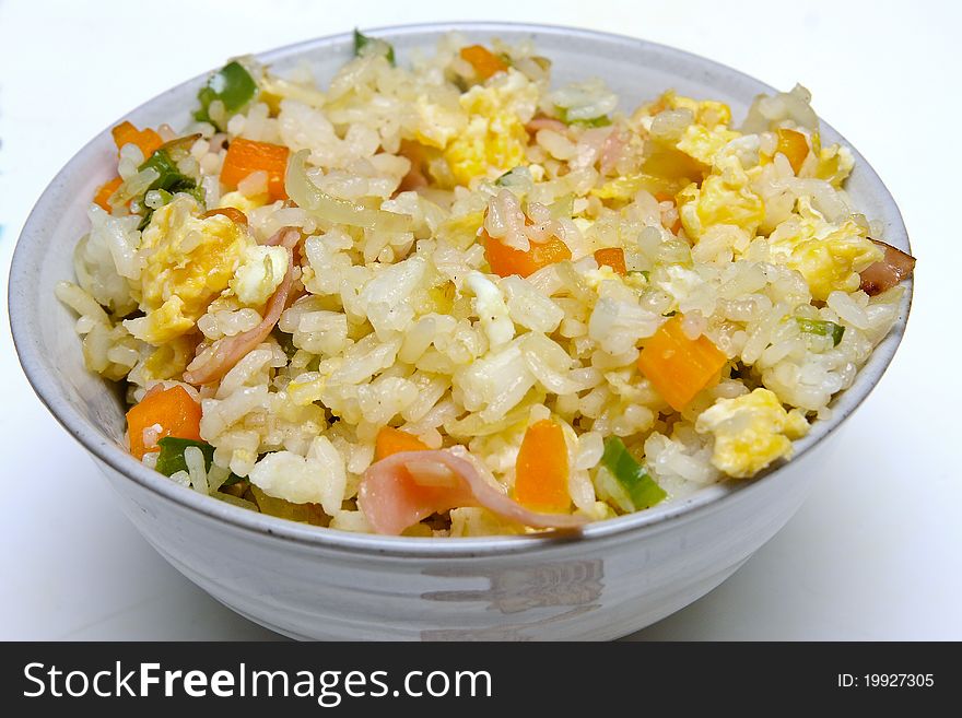 Bowl of delicious asian fried rice. Bowl of delicious asian fried rice