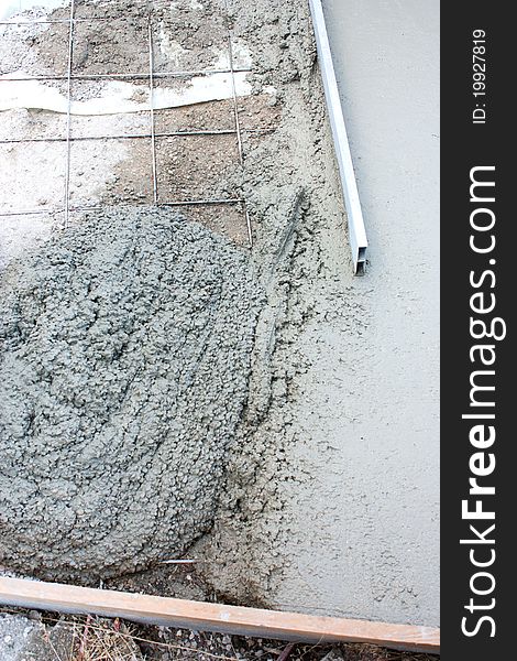 Construction of a cement screed. Construction of a cement screed